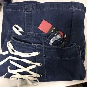 Rosegal tied/laced up Flared wide bootcut denim jeans